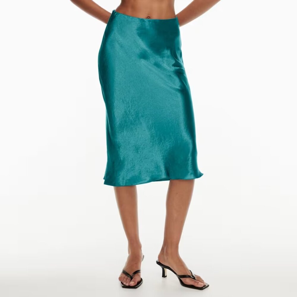 Aritzia Babaton Slip Midi Skirt - Vernon green